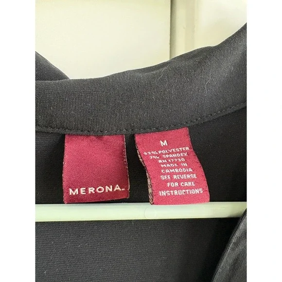 Merona‎ Sleeveless Blouse Button Down Collared Top Casual Black Size M - Picture 3 of 4